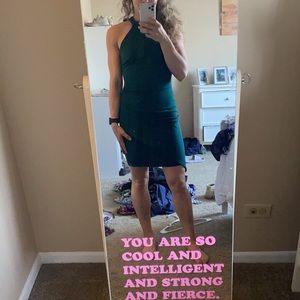 Deep green cocktail dress